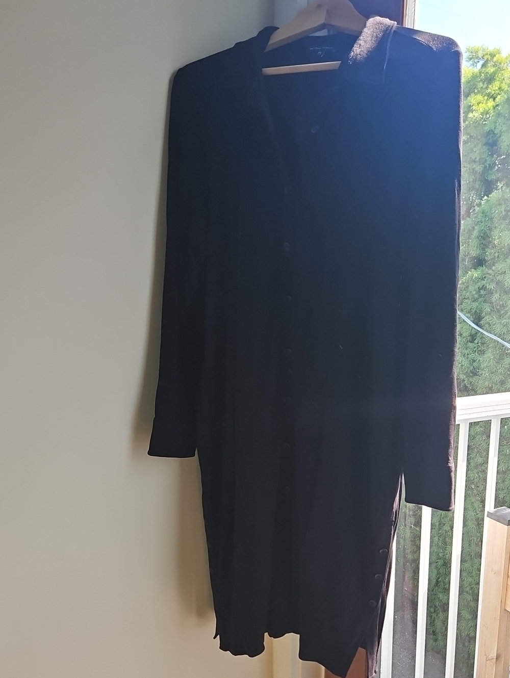 Black Long Sleeve Button-Front Women’s Dress